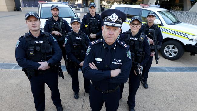 SA Police Commissioner Grant Stevens with the new Security Response Section officers. Picture: NCA NewsWire / Kelly Barnes