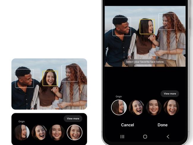 Best Face, which is available in the Samsung Galaxy A56, makes it easier to capture the perfect group shot by selecting and combining the best expressions or features for up to five people from a motion photo.