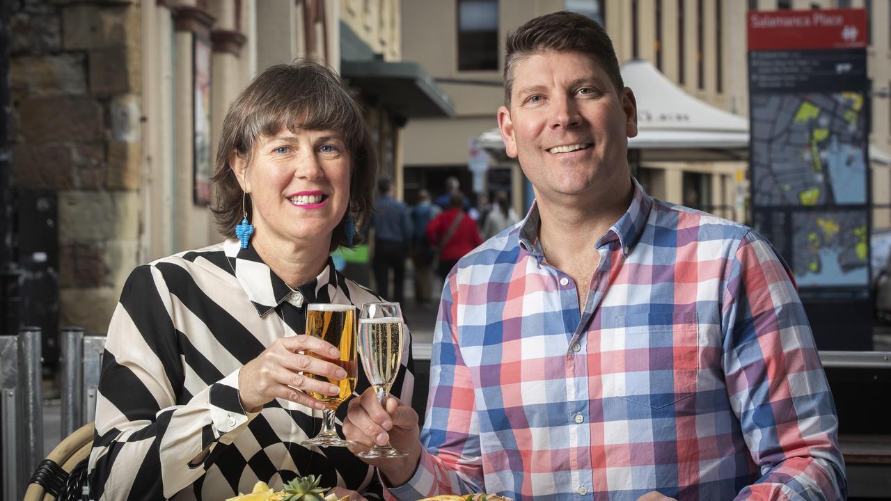 Taste of Summer food and drink curator Jo Cook and chair Jarrod Nation at Maldini, Salamanca. Picture: Chris Kidd