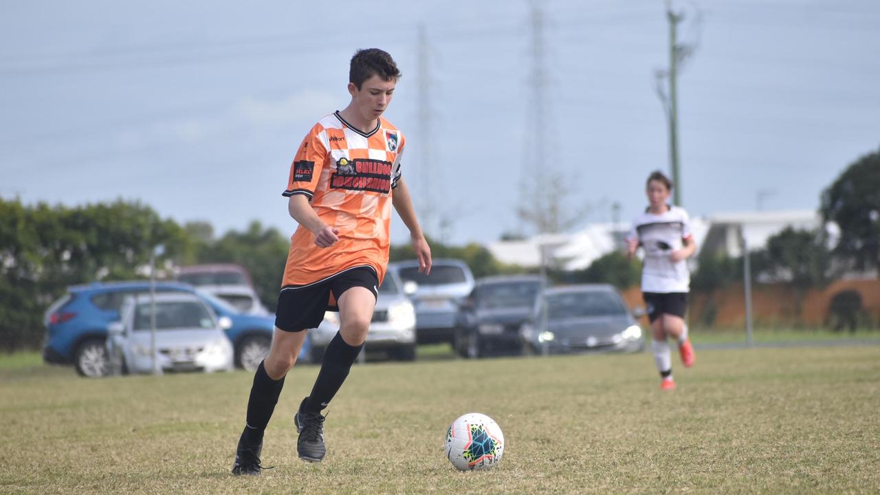 Tate Butler in the Whitsundays and Magpies under-15/16s clash at the Mackay football fields, August 21, 2021. Picture: Matthew Forrest