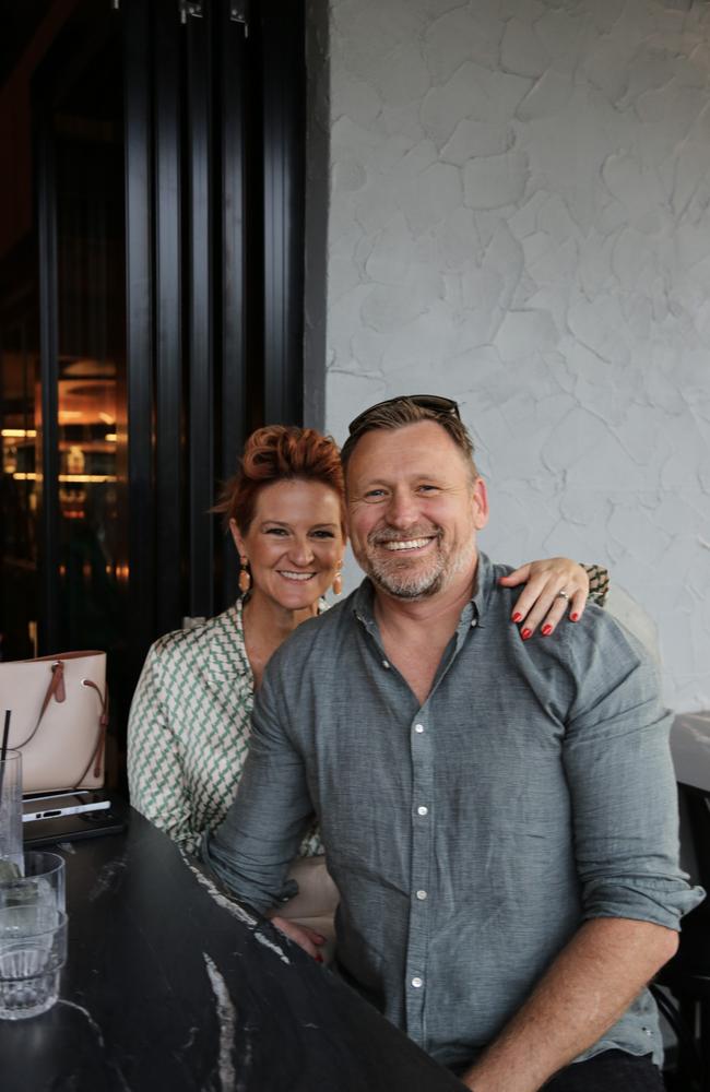 Donna Guyler and Mark Guyler at the Six-Tricks Distilling Co. launch, Mermaid Beach. Picture: Kennedy Barnes.