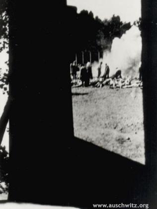 Burning bodies of victims of mass extermination in Auschwitz II-Birkenau. Picture: Auschwitz.org