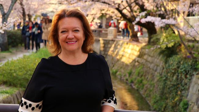 Gina Rinehart was recognised for her support of causes such as the Royal Flying Doctor Service and her patronage of sports, including swimming and volleyball.