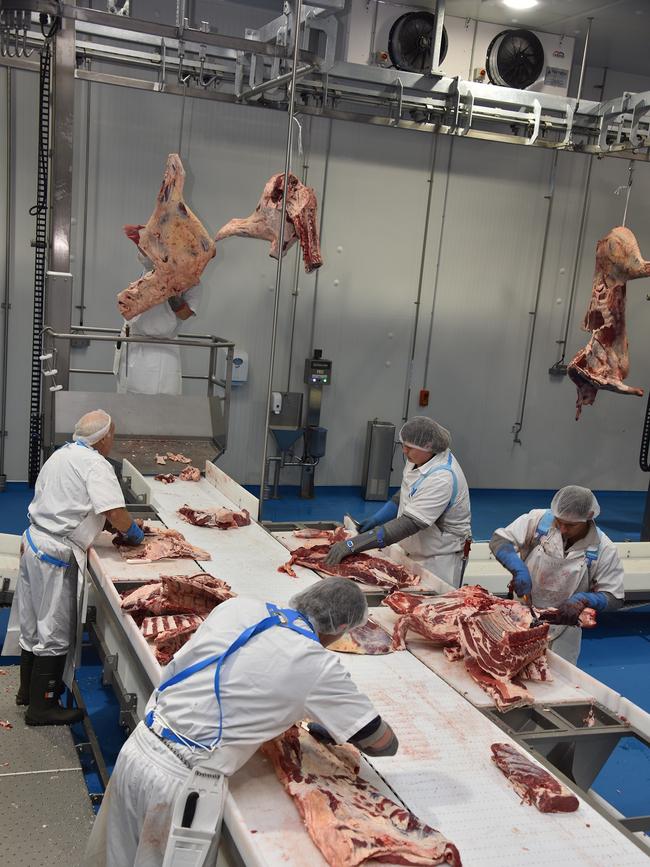 The boning room inside Signature Onfarm meatworks. Pictures: John Elliott