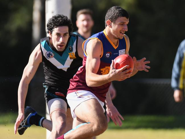 Daniel Caruso tries to burst away from an opponent last year. Picture: Nathan McNeill. 