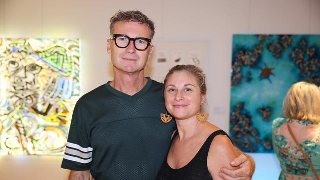 Hayden Phoenix and Nichola Phoenix at the SWELL Art Prize at Broadbeach Community Space for Gold Coast at Large. Picture, Portia Large.