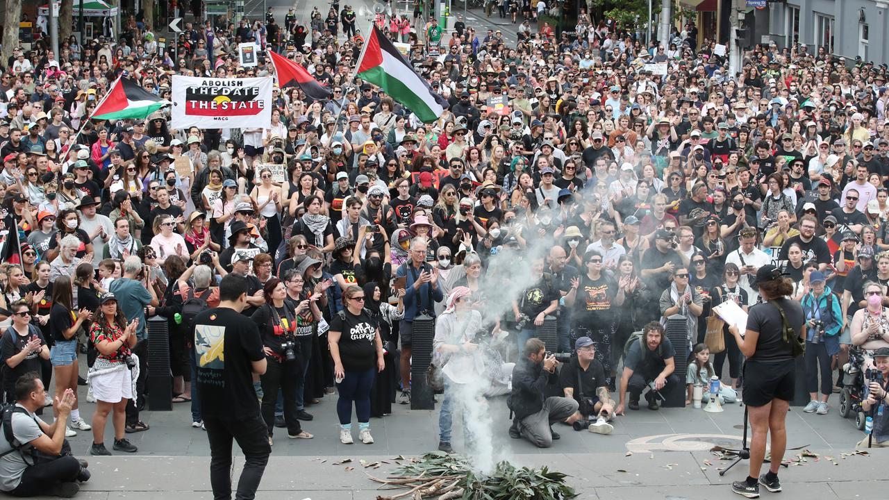 Gridlock in CBD as Invasion Day Rally moves through city streets