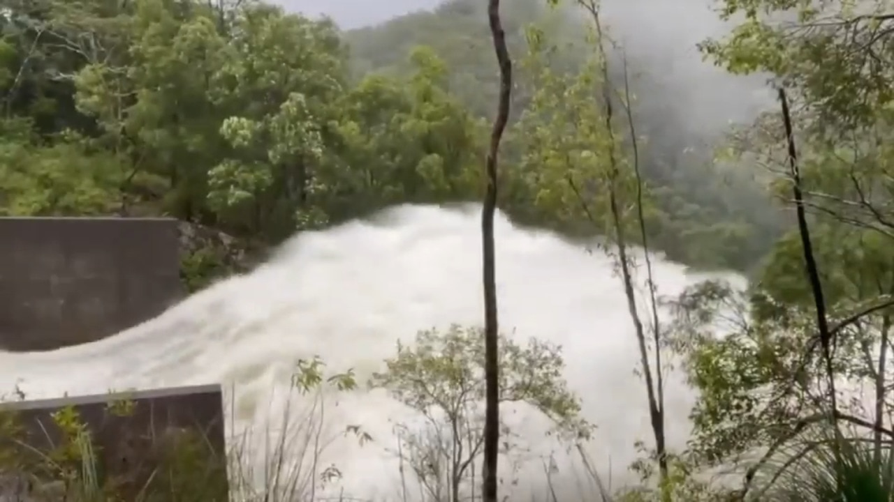 Sunshine Coast dam overflowing after ex TC Alfred deluge