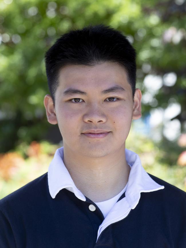 Top scoring International Baccalaureate students. Henry Zhao St Peter's College 18th December 2024. Picture Brett Hartwig