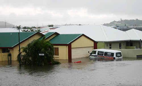 The February 2008 flood left many Mackay streets and homes inundated, including Valetta Gardens, at Glenella. Picture: Rachel Hayes