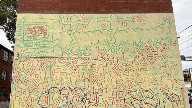 Dylan Weeks allegedly defaced an iconic Collingwood mural painted by American artist Keith Haring. Picture: 3AW