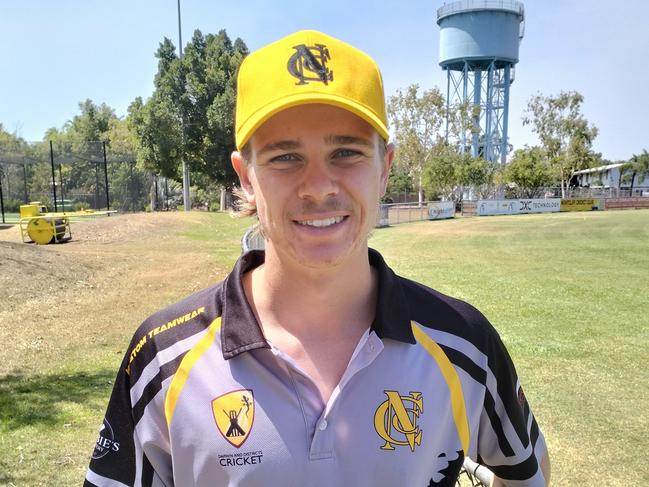 Nightcliff's Douwtjie Hoogenboezem scored 73 against Darwin in round 14 of Premier Grade Cricket. Picture: Ian Butterworth.