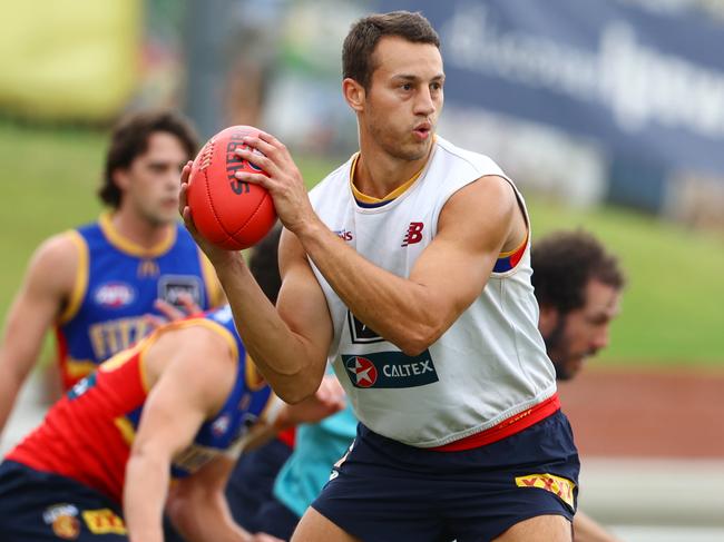 New recruit Tom Doedee at Lions training. Picture Lachie Millard