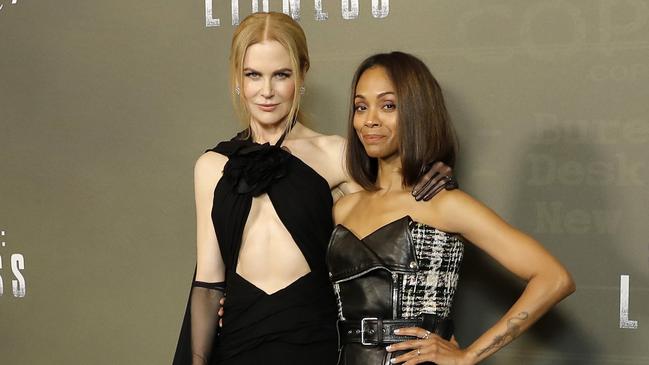 Kidman and Saldana in London on Tuesday. Picture: Getty Images