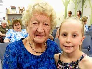 Eillen Franz remembers soft drinks at Christmas with great grand daughter Lyla Birt. Picture: Peter and Bevly Hughes