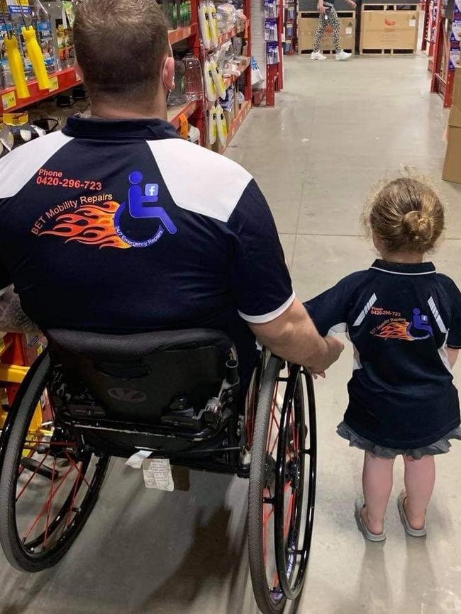 Brendan Mackrill and his three-year-old daughter Amelia-Rose. Picture: Facebook