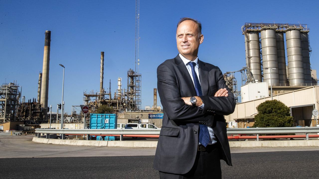 Viva Energy CEO Scott Wyatt at their Geelong refinery. Picture: Aaron Francis/The Australian