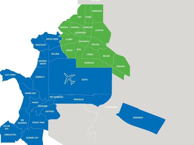 Pre-Cyclone Clean Up map. Picture: City of Darwin