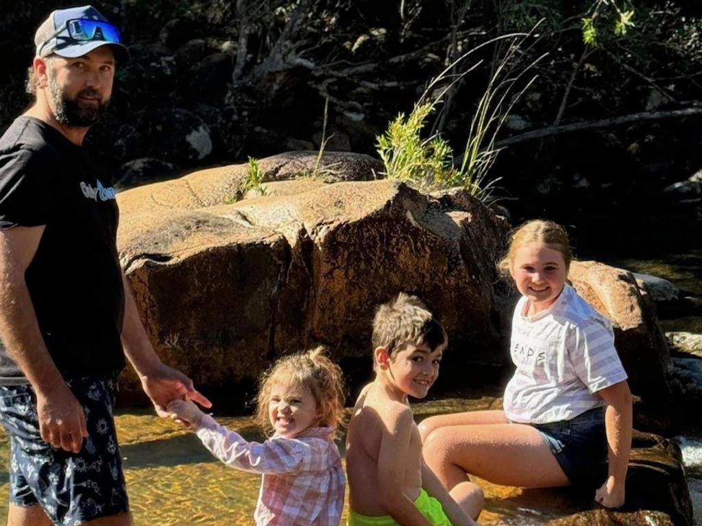 Daniel Barber with kids Ruby (4), Jack (8) and Abby (11) at a happier time. Picture: Supplied