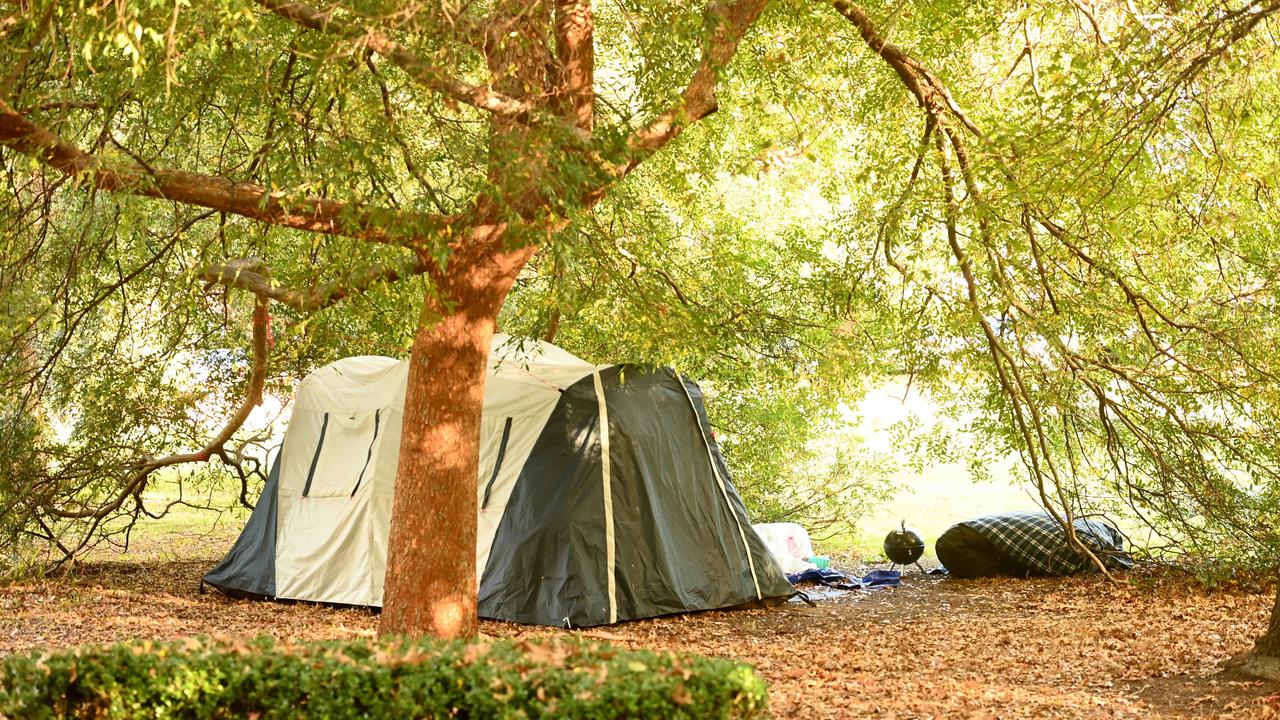 Tents belonging to homeless people in Enmore Park have disappeared. Picture: Jeremy Piper