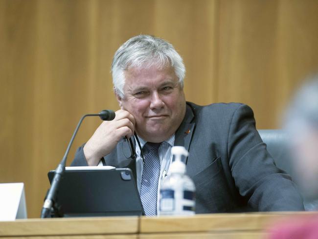 Senator Rex Patrick during estimates. Picture: NCA NewsWire/Gary Ramage