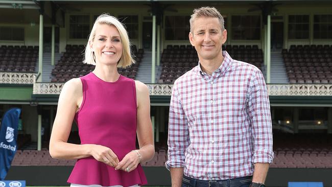 Sarah Jones and Mark Howard at the Fox Cricket launch. Picture: Brett Costello