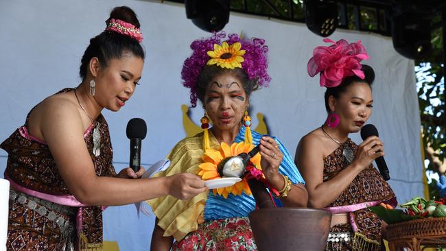 Pawpaw salad demonstration at the Thailand Grand Festival 2024. Picture: Alex Treacy