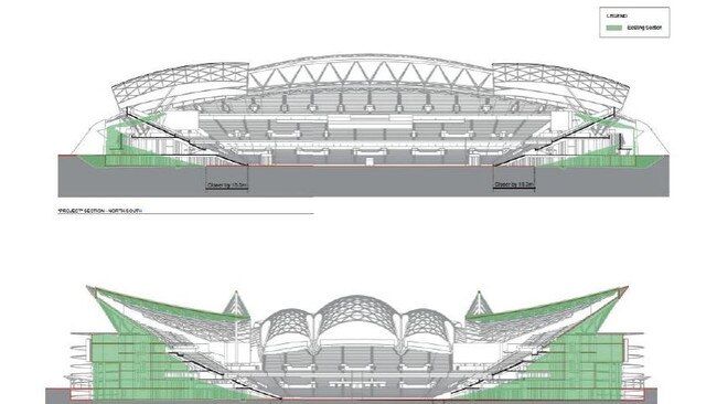 Proposed changes to seating stands at Stadium Australia, also known as ANZ Stadium in Sydney Olympic Park. Picture: NSW Planning Department.