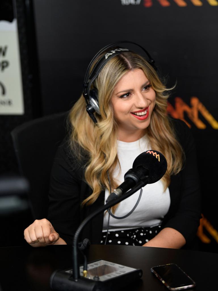 Loz doing her thing on air for Triple M.