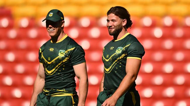 Patrick Carrigan is open to a move to prop where he starred last year for the Kangaroos. Picture: Albert Perez/Getty Images