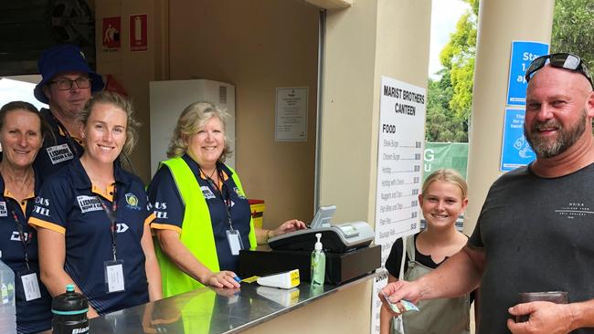 Marist Brothers Rams Lismore canteen squad fed the fans who watched the Gold Coast Titans play the New Zealand Warriors at Oakes Oval on February 27, 2021. Photo: Alison Paterson