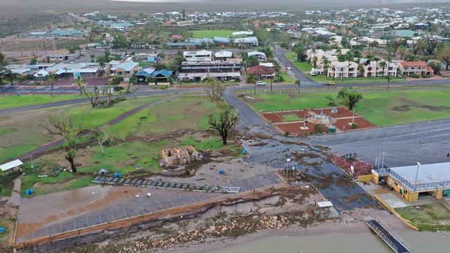 The devastation caused by Tropical Cyclone Seroja after it crossed over the West Australian town of Kalbarri. Picture: Grahame Kelaher