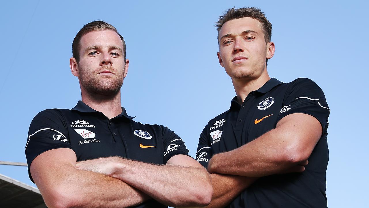 Patrick Cripps (right) has turned to a Lions great for advice. Photo: Michael Dodge/Getty Images