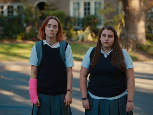 Saoirse Ronan and Beanie Feldstein in Lady Bird. Picture: Universal Pictures.