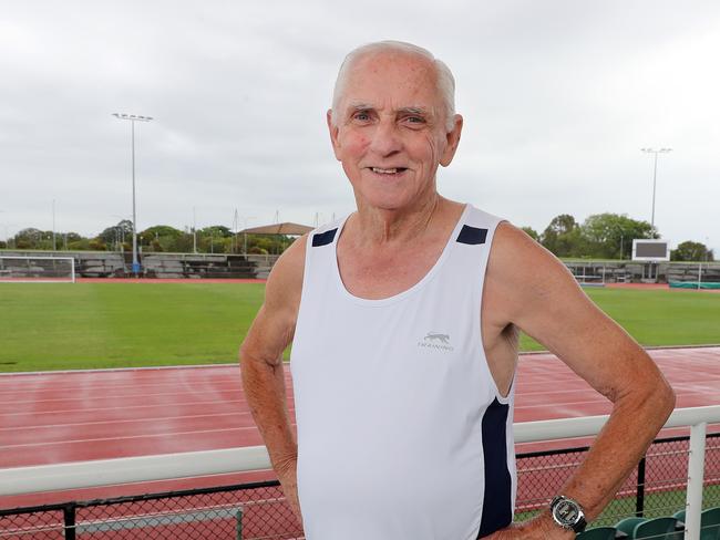 PLEASE INCLUDE THAT THIS PIC WAS TAKEN AT SPORTS SUPER CENTRE GOLD COAST IN CAPTION, THANKS.81 year old Sean O'Hara will compete in four events at the Pan Pac Games next week.Photo by Richard Gosling