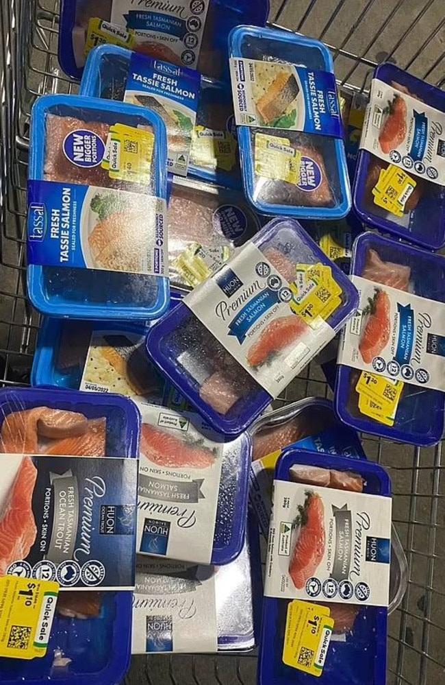 A Woolworths customer has been branded ‘selfish’ after she said she bought ‘every single packet’ of marked-down fish at her local store. Picture: Facebook