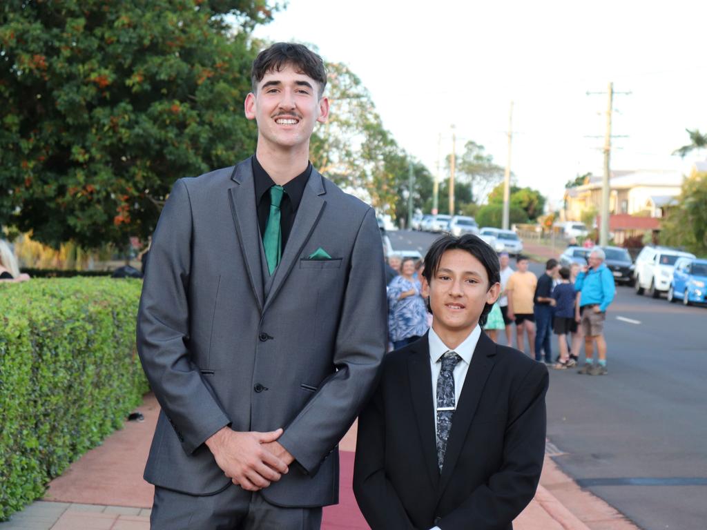 Jayden Santacaterina and Kane Marshall at the 2023 Isis State High School formal. Image credit: Isis SHS.