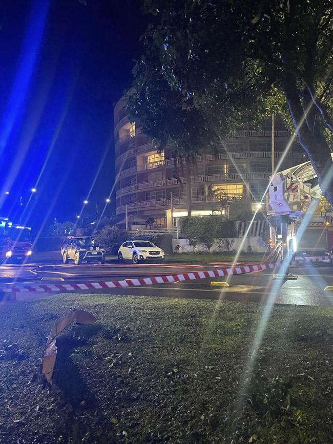 What appears to be debris can be seen on the ground nearby. Picture: Queensland Ambulance via X