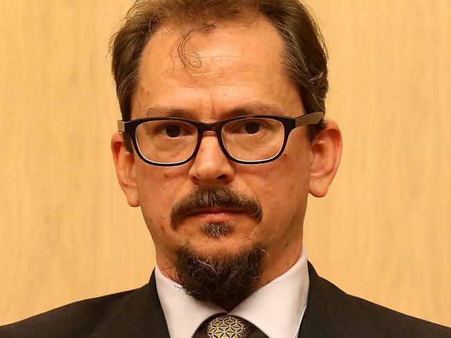 Jason Ward, tax expert, at a senate committee at Parliament House in Canberra. Picture Kym Smith