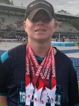 Sean Gallagher with his medals from a recent competition.