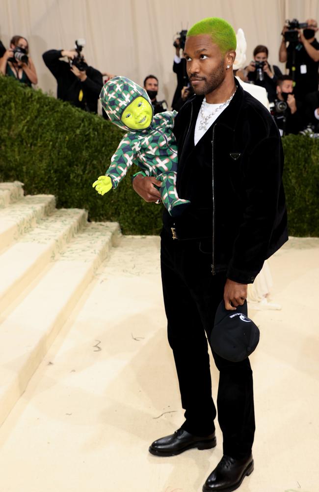 Frank Ocean and something that will haunt our dreams. Picture: Dimitrios Kambouris/Getty Images for The Met Museum/Vogue