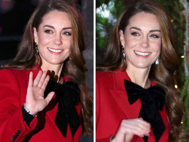 A beaming Kate arrived at Westminster Abbey for the Together at Christmas carol service. Picture: