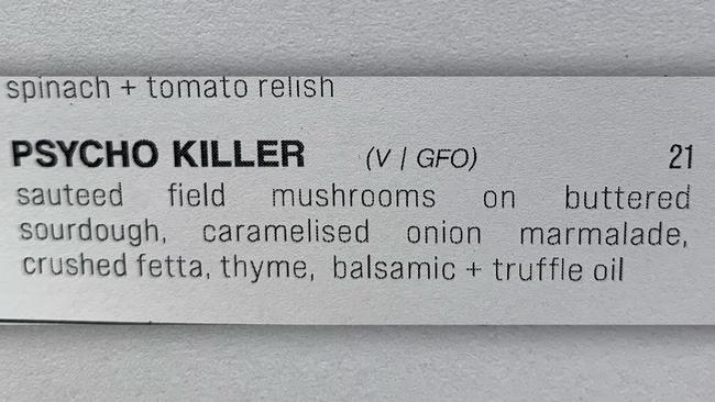 An item recently spotted on a menu at a Perth restaurant.