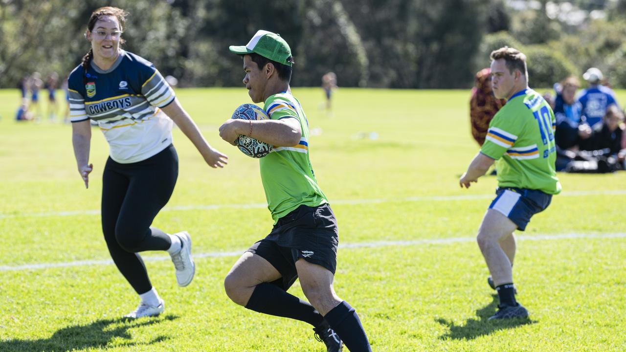 Raiders Prawit Payungwong takes on the Cowboys defence.