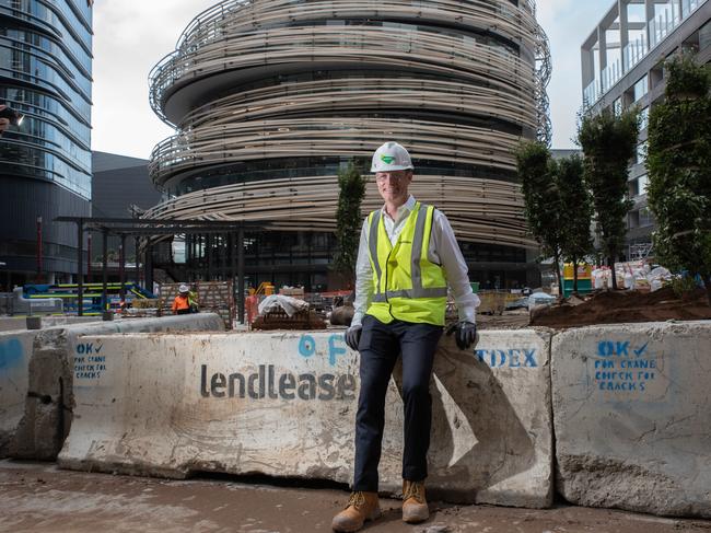 Neil Arckless, project director of Lendlease's major redevelopment Darling Square, with The Exchange in the background. Picture: Flavio Brancaleone