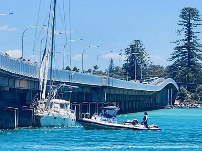 Yacht crashes into bridge at Forster on Sunday, November 24.