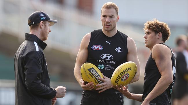 Ash Hansen says Carlton is a better team with Harry McKay and Charlie Curnow both in it. Picture: Michael Klein