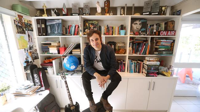 Novelist Trent Dalton at his home in Brisbane. Picture: Lyndon Mechielsen