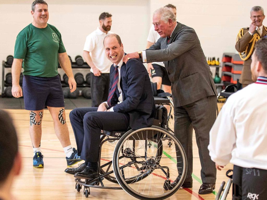 Prince Charles and Prince William put on a show of unity amid the royal family’s ongoing dramas. Picture: AFP