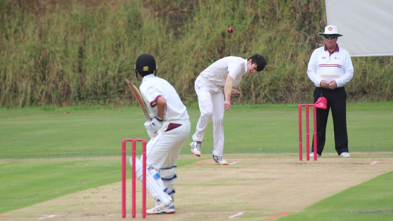 Joey Laner playing for Marist in AIC First XI cricket.